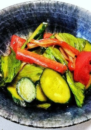 野菜たっぷりレタスとカニカマサラダ和え-レシピのメイン写真