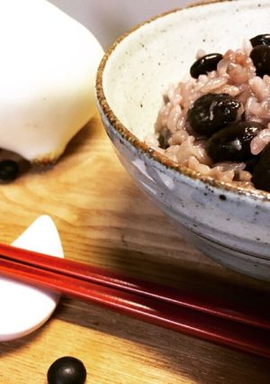 美肌レシピ新玉ねぎ黒豆炊き込みごはん簡単-レシピのメイン写真