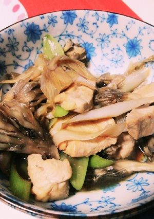 舞茸バター醤油で鶏肉と長ネギのソテー♪-レシピのメイン写真