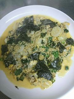 葉玉ねぎとサバ缶の卵とじ-レシピのメイン写真