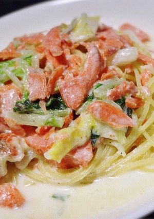 鮭と白菜のクリームパスタ-レシピのメイン写真
