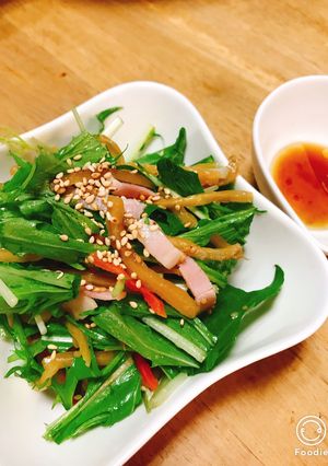 超カンタン！きんぴらごぼうと水菜のサラダ-レシピのメイン写真