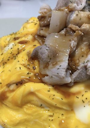 やきにくオムライス-レシピのメイン写真