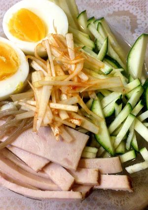 韓国冷麺と手作りスープ-レシピのメイン写真