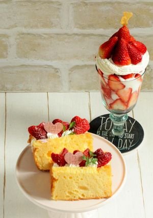 * 苺のチーズシフォンケーキ♪-レシピのメイン写真
