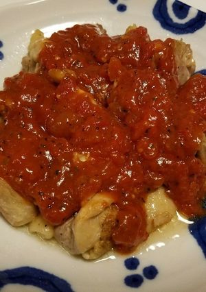 チキンソテー昆布つゆトマトソースかけ-レシピのメイン写真