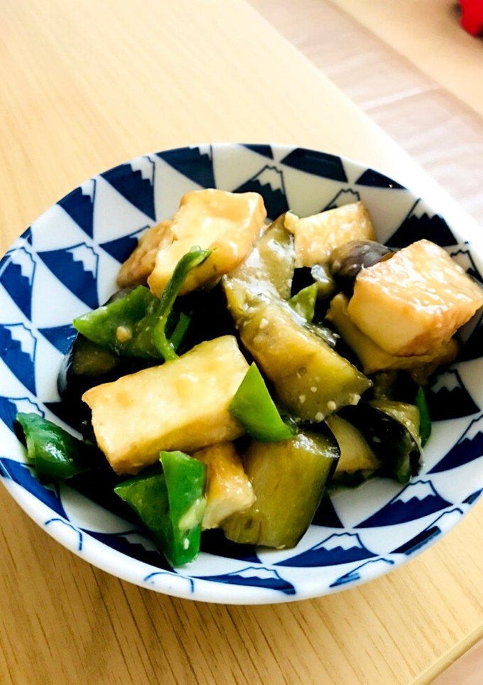 こっくりなすとピーマンと厚揚げの味噌炒め-レシピのメイン写真