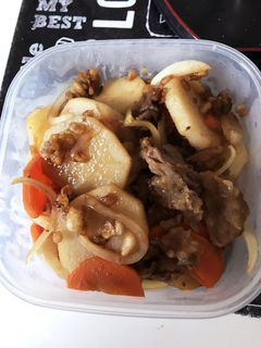 山芋と豚肉の照り焼き炒め天かす入り-レシピのメイン写真