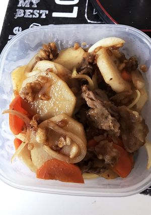 山芋と豚肉の照り焼き炒め天かす入り-レシピのメイン写真