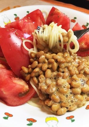 トマトと納豆でサラダパスタ-レシピのメイン写真