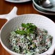 麦と胡瓜とパクチーのヨーグルトサラダ