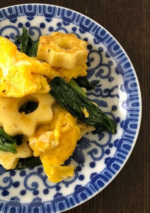 ちくわぶと小松菜のカレー粉炒め-レシピのメイン写真