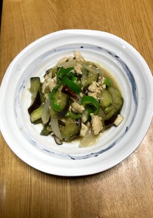 鶏ひき肉とナスの味噌炒め-レシピのメイン写真
