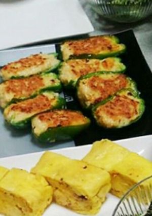 鶏ミンチと麩でふわふわピーマンの肉詰め-レシピのメイン写真