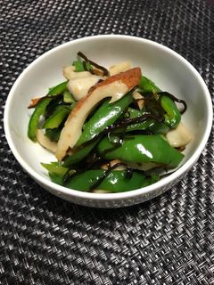 ピーマンとちくわの塩昆布炒め-レシピのメイン写真