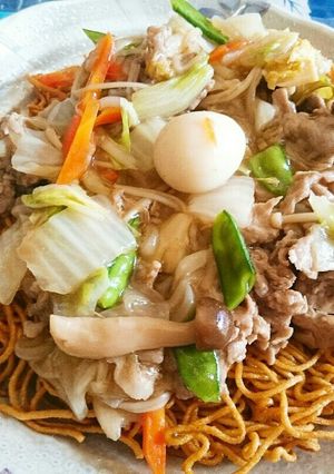 生ラーメンで☆あんかけ焼きそば-レシピのメイン写真