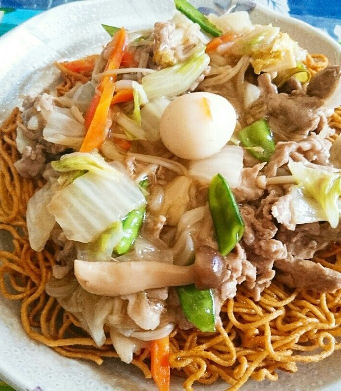 生ラーメンで☆あんかけ焼きそば-レシピのメイン写真
