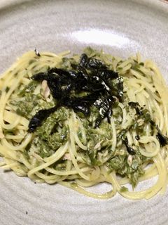 ツナとめかぶでトロトロ和風パスタ-レシピのメイン写真