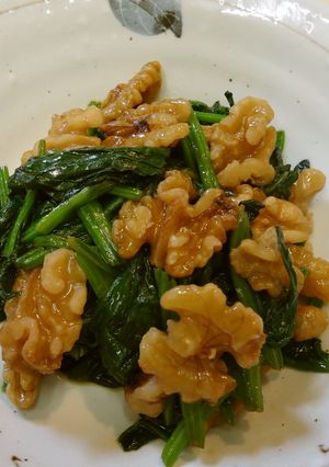 漢方医お勧め薬膳!菠菜拌核桃-レシピのメイン写真