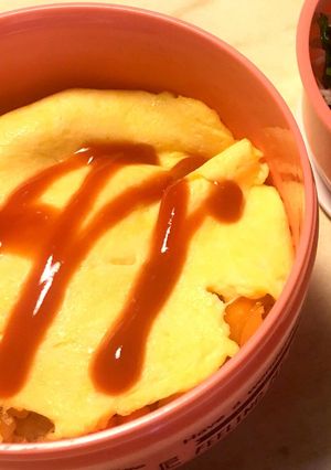 簡単オムライス丼弁当-レシピのメイン写真