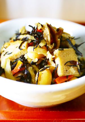 五目ひじきミックス蒸し大豆高野豆腐の煮物-レシピのメイン写真
