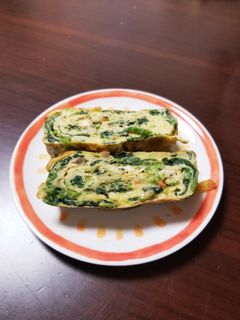 ほうれん草の胡麻和え厚焼き卵焼き-レシピのメイン写真
