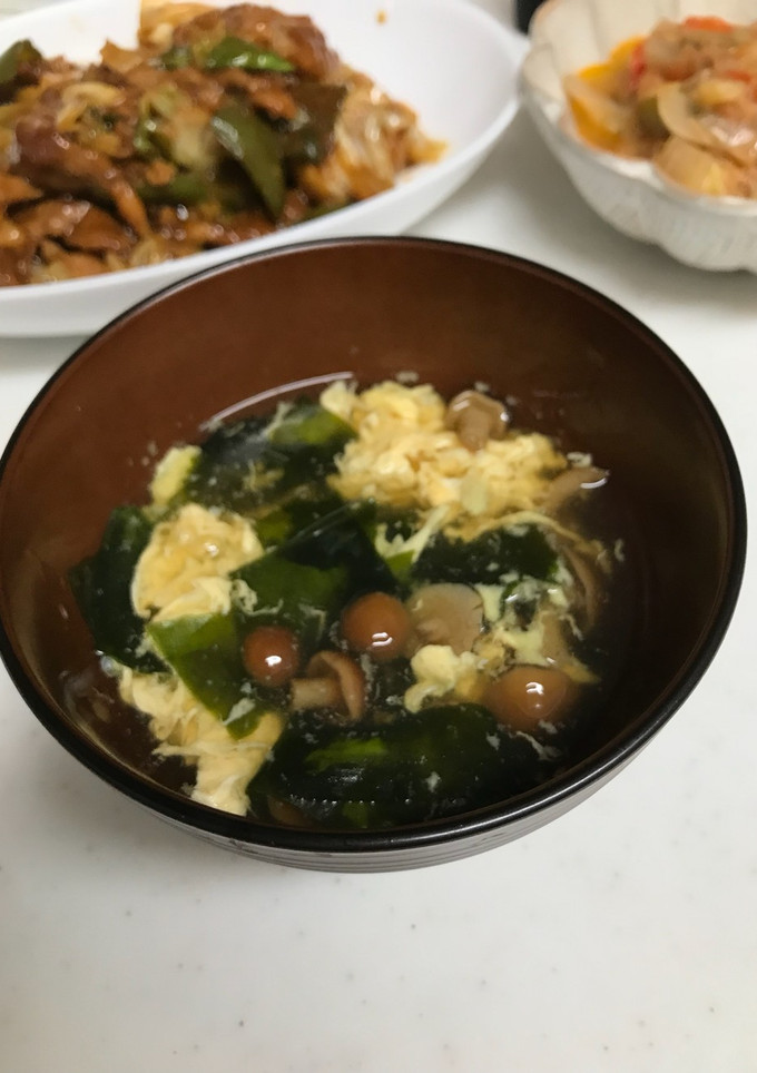 なめことわかめのとろたまスープ☆-レシピのメイン写真