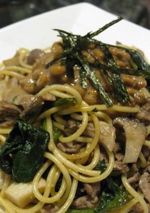 ニンニク醤油の納豆パスタ♪-レシピのメイン写真