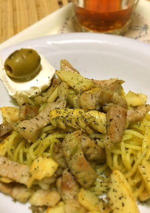 筍と豚バラのジェノベーゼソースパスタ-レシピのメイン写真