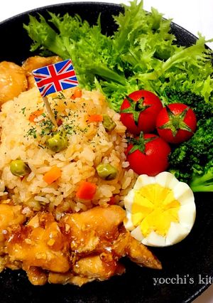 炊飯器で一発3品!照り玉チキンライス-レシピのメイン写真