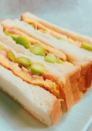 朝食！そら豆と卵のサンドイッチ-レシピのメイン写真