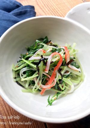 レンジで簡単！水菜とカニカマの塩昆布和え-レシピのメイン写真
