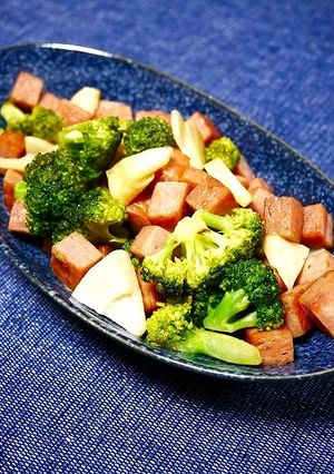 簡単！筍ブロッコリーのスパム炒め-レシピのメイン写真