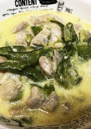 スナップエンドウとモモ肉のホワイト煮-レシピのメイン写真