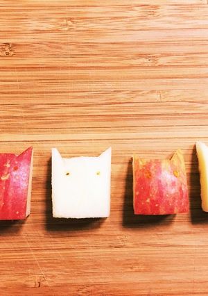 りんごでかわいく隙間埋め♡りんごネコ。-レシピのメイン写真