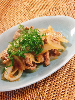 *豚こまで香味梅肉ソース焼き*-レシピのメイン写真