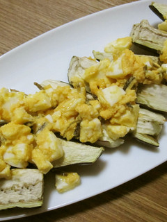 焼きナスのごま油香る卵だれかけ-レシピのメイン写真