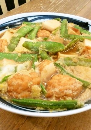 麺つゆで簡単！魚河岸あげと絹さやの卵とじ-レシピのメイン写真