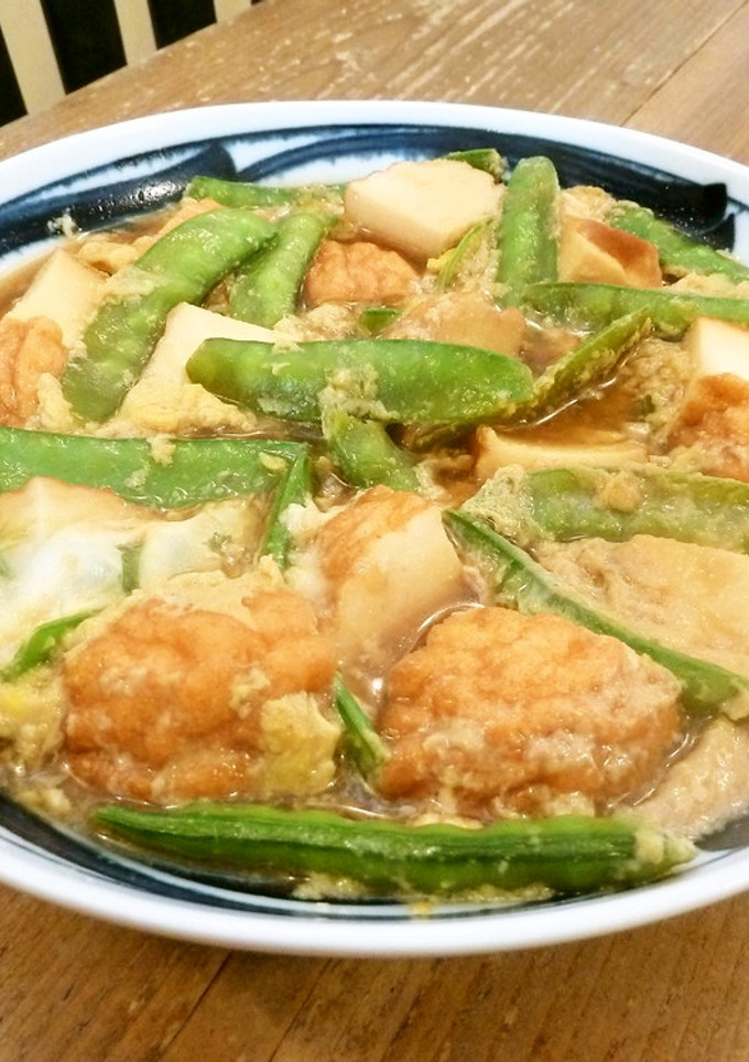 麺つゆで簡単！魚河岸あげと絹さやの卵とじ-レシピのメイン写真