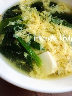 ほうれん草とお豆腐のふわふわかき玉汁♪♪-レシピのメイン写真
