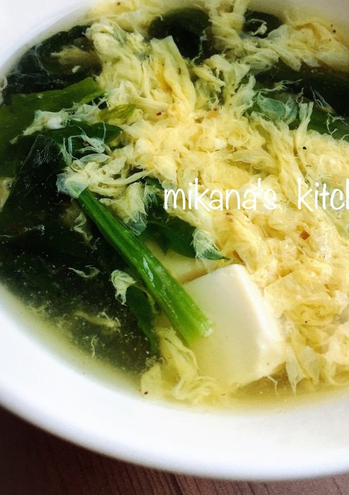 ほうれん草とお豆腐のふわふわかき玉汁♪♪-レシピのメイン写真