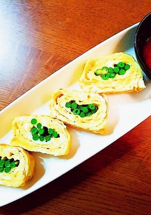 一工夫で中華風の彩り卵焼き-レシピのメイン写真