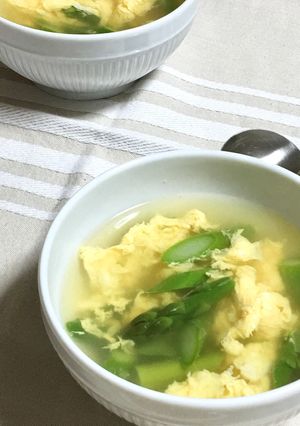 超簡単★アスパラとふわふわ卵の中華スープ-レシピのメイン写真