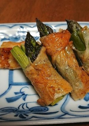 鶏皮アスパラ巻き-レシピのメイン写真