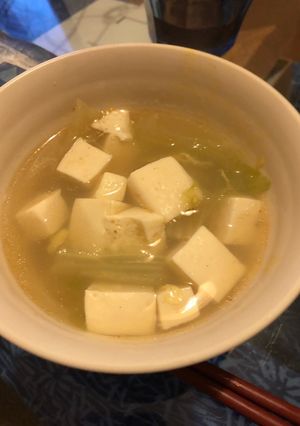 豆腐とレタスの中華風スープ-レシピのメイン写真