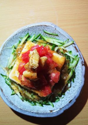 サラダ冷奴！オニオンゆず胡椒ドレッシング-レシピのメイン写真