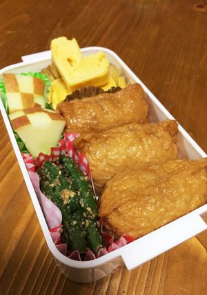中学生女子 雑穀米稲荷弁当-レシピのメイン写真