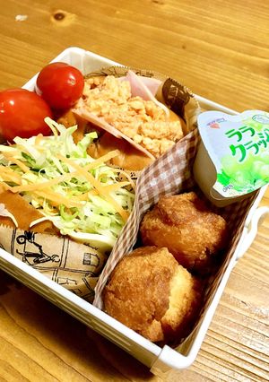 中学生女子 ロールパン弁当-レシピのメイン写真