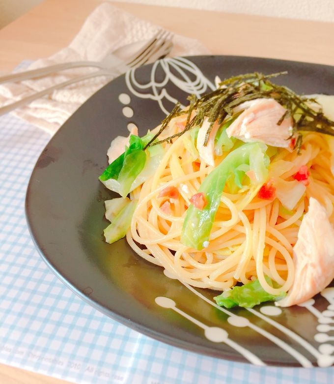 キャベツとささみの梅ごまパスタ-レシピのメイン写真