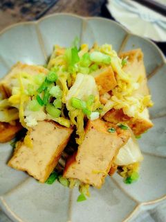 簡単!厚揚げとキャベツのゆず胡椒炒め-レシピのメイン写真